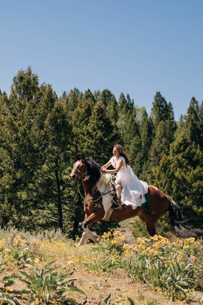 Bride on horseback