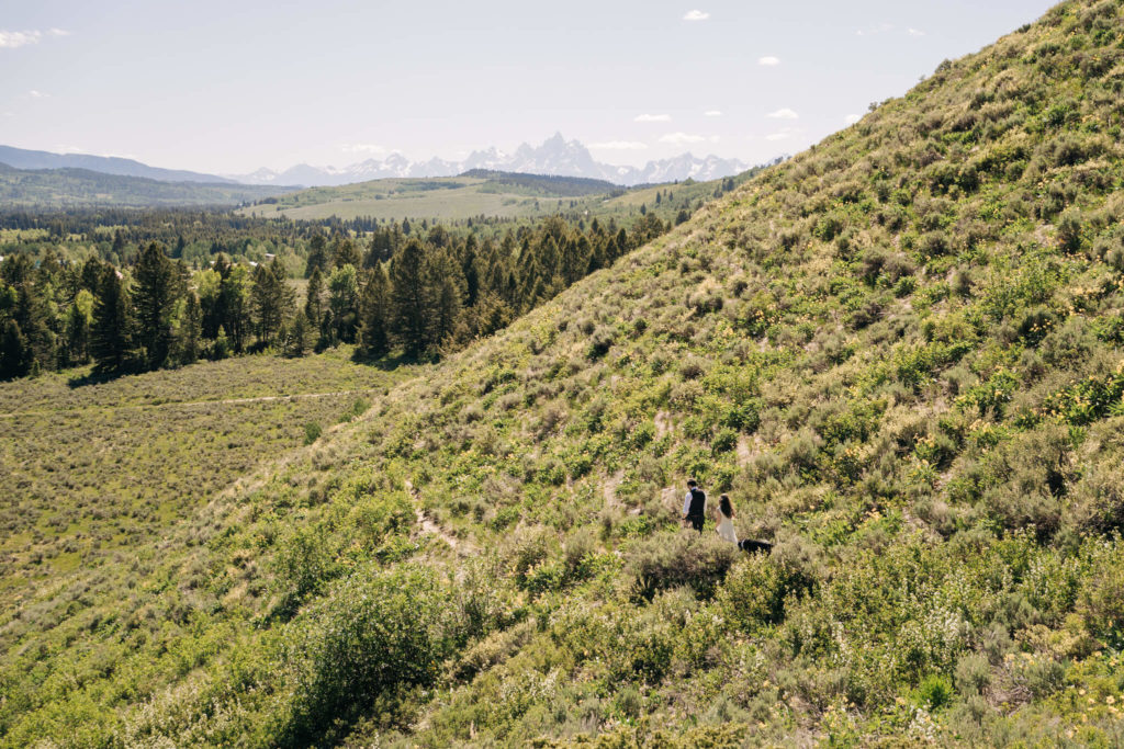 bride and groom walking