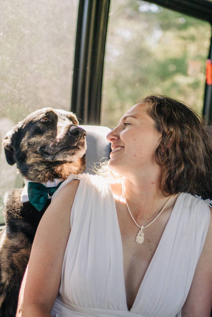 Bride and her dog