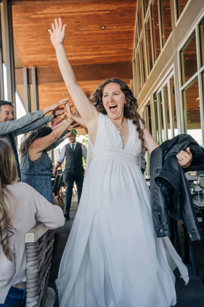 Excited bride